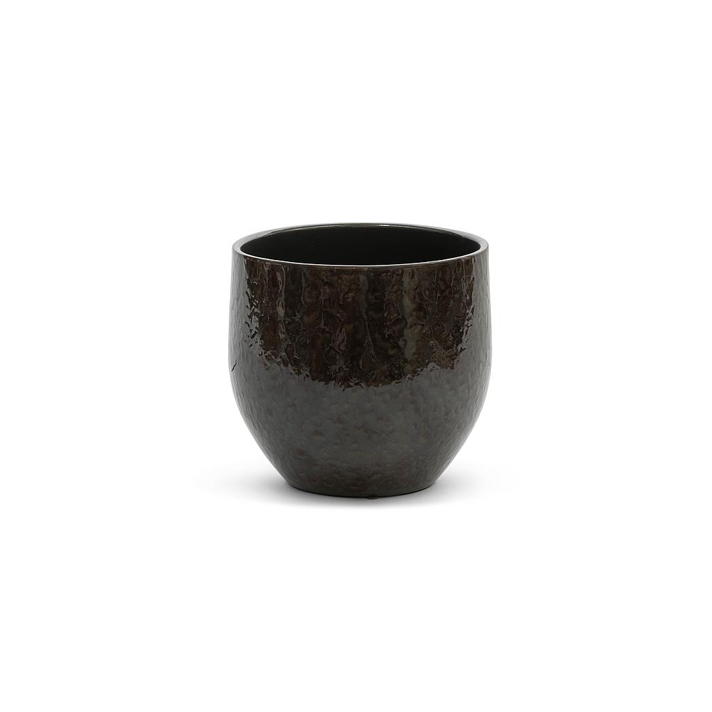 Flowerpot spotted - terracotta - brown glazed - Ø28x28cm - p/2 