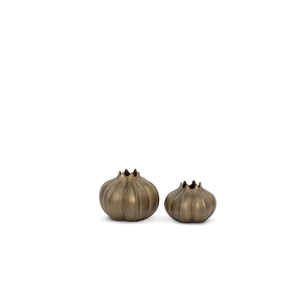 Small Garlic vaze - metal - gold antique - Ø20x14cm - p/1/6