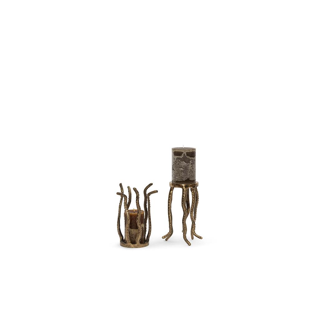 Octopus candleholder - metal - gold antique - Ø18.5x26.5cm - p/1/4