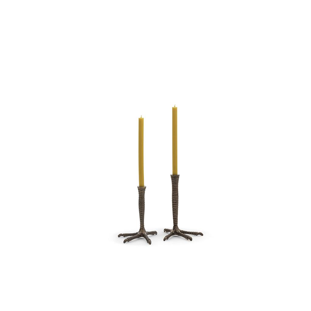  Big Chicken legg taper holder - metal - brass antique - 20x18x26 cm - p/1/4 