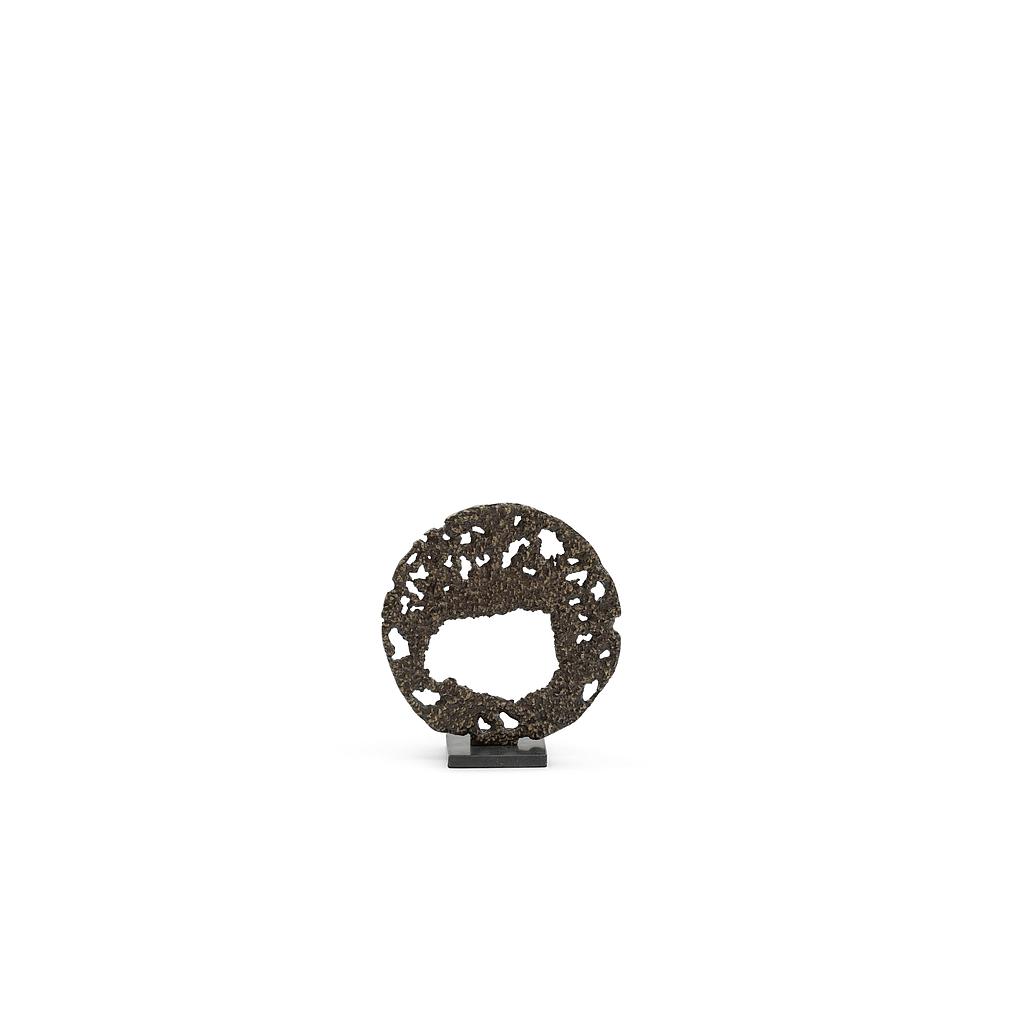 Small Ornament on marble base - metal - brass antique + black - 30x9.5x33 cm - p/1/4