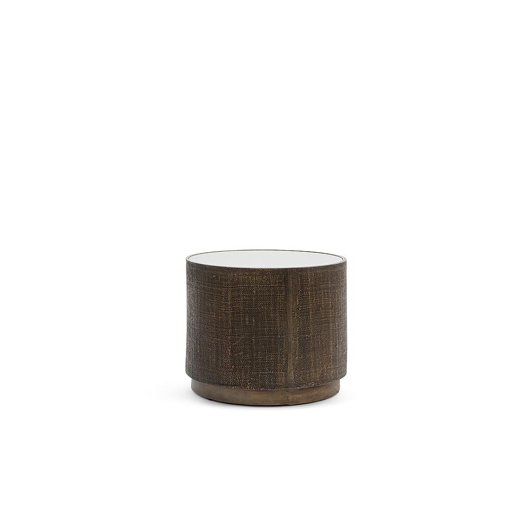 Side table with mirror - * - brass antique - Ø50x41 cm - p/1/1