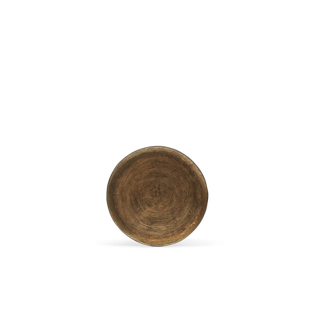 Small wall art -  metal - zinc antique + gold antique leafing - Ø50x5 cm - p/1/1