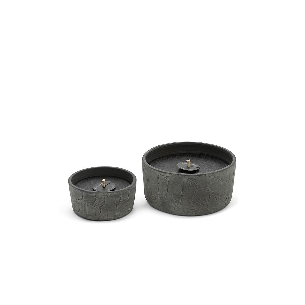 Outdoor candle cylindrical bowl everest grey - Ø20 x 10cm - 1 - ext. cot. - p/2