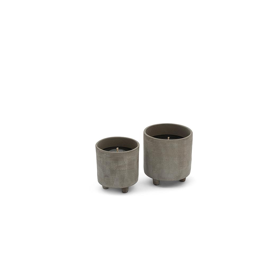 Outdoor candle flowerpot on 3 feet taupe - Ø16 x 18 cm - 1 - ext. cot. - p/2