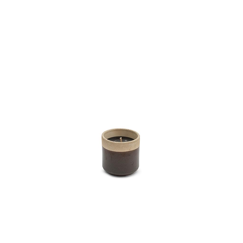 Outdoor candle glazed beige choco - 1 - ext. cot. - p/4