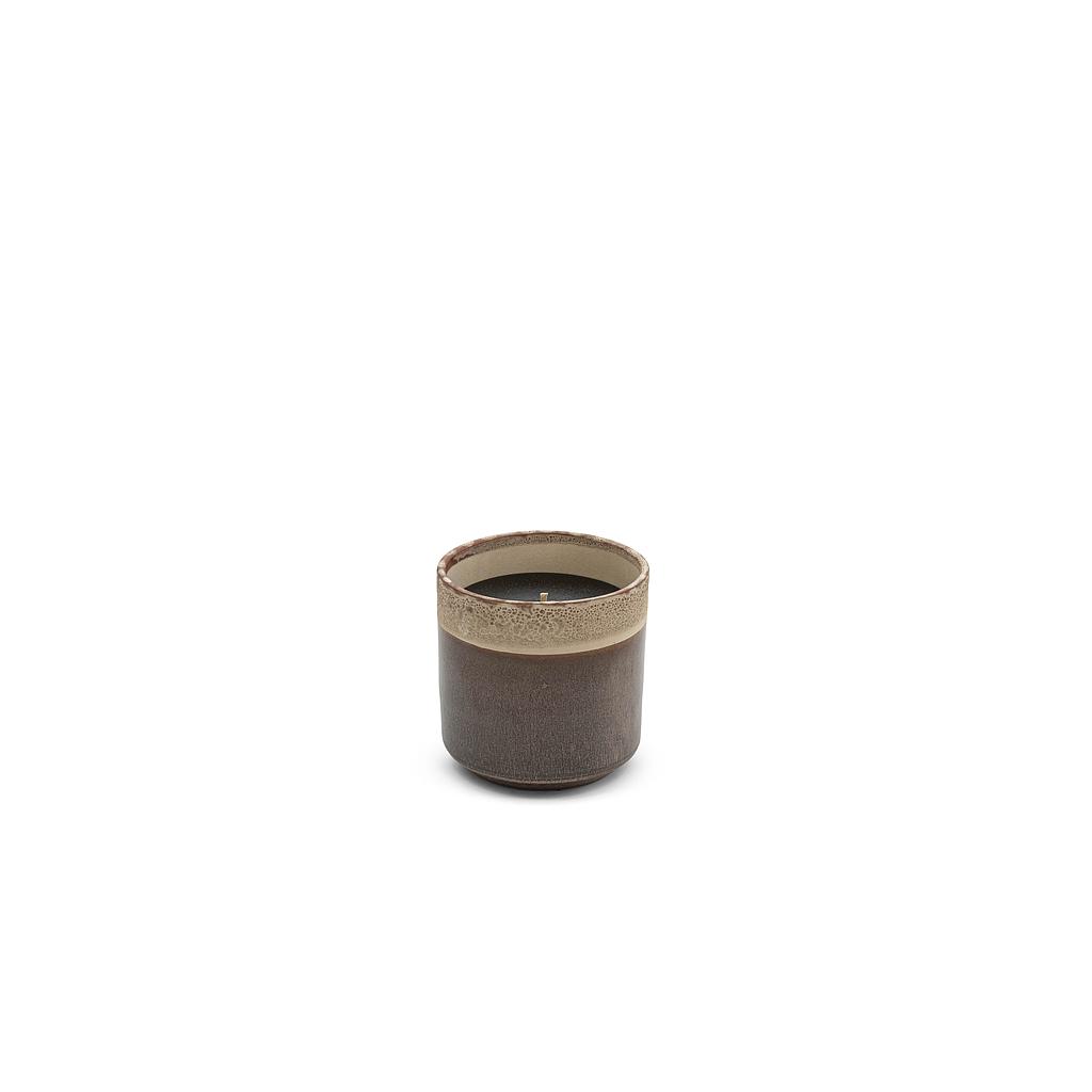 Outdoor candle glazed beige choco - Ø18 x 18cm - 1 - ext. cot.- p/2