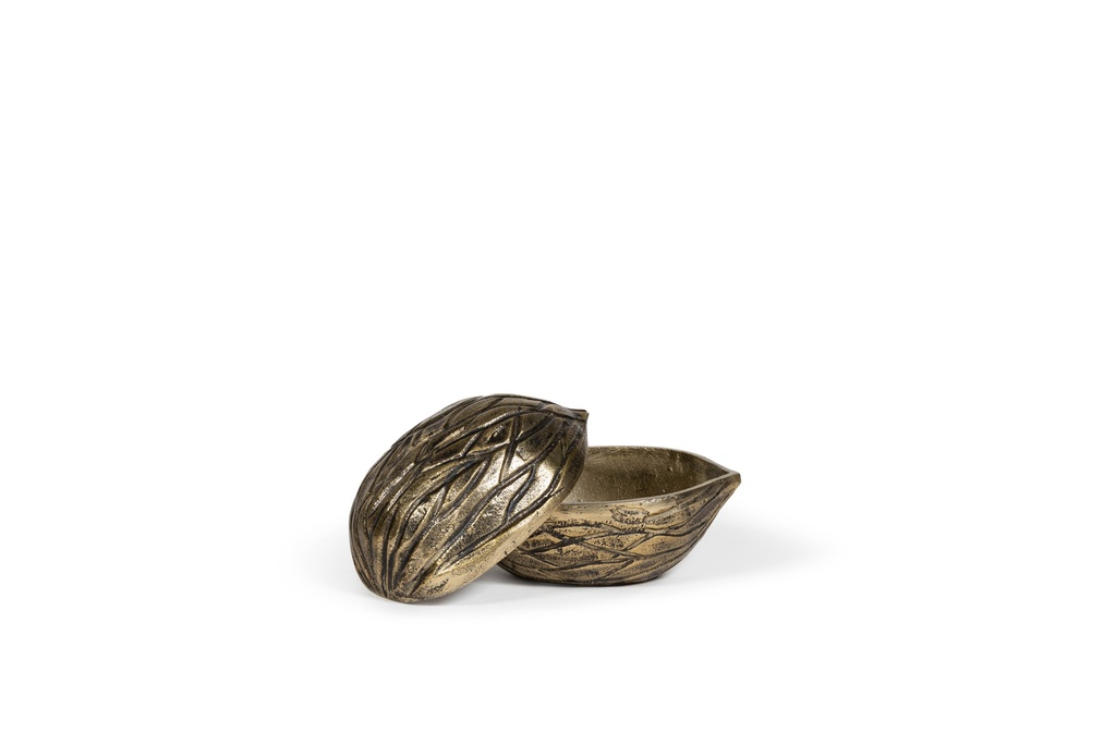 Walnut - metal - brass antique - 18x15x13cm - p 1/12
