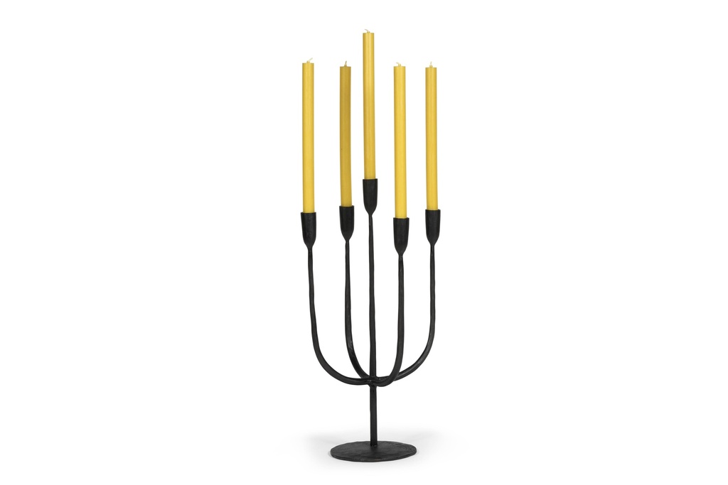 Handforged 5 arms taperholder - metal - black - 51 x14.5 x28cm - p 1/1