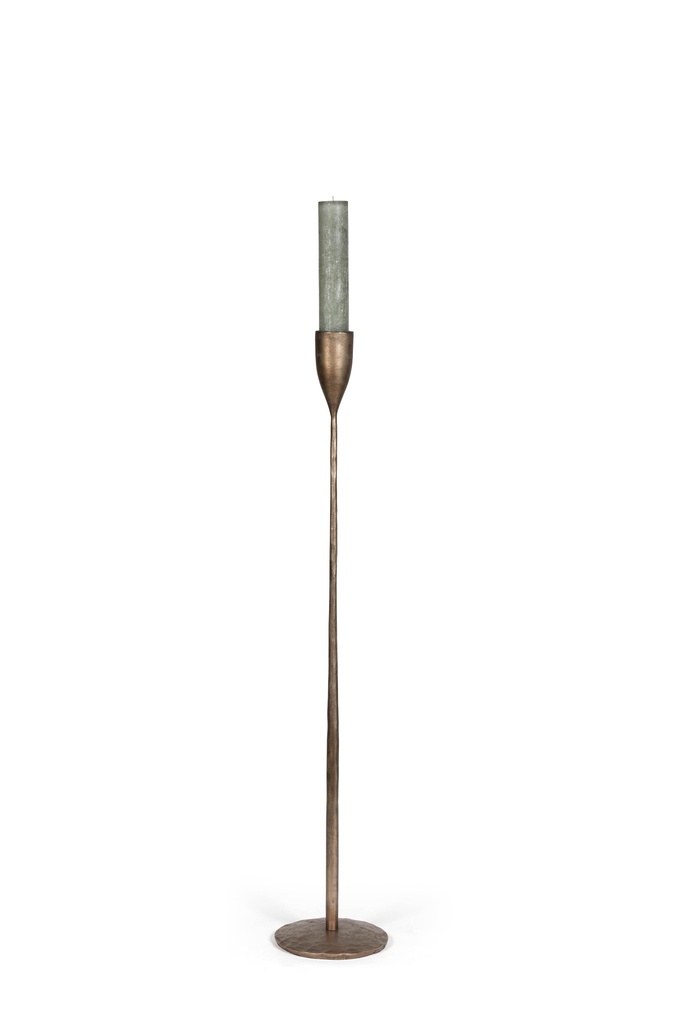 Handforged pillar candleholder Ø5,7 medium - metal - brass antique - Ø22 x 120cm - p 1/1
