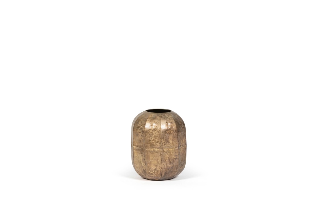 Metal bulbvase - metal - silver gold - Ø16 x 18.5cm - p /1/12