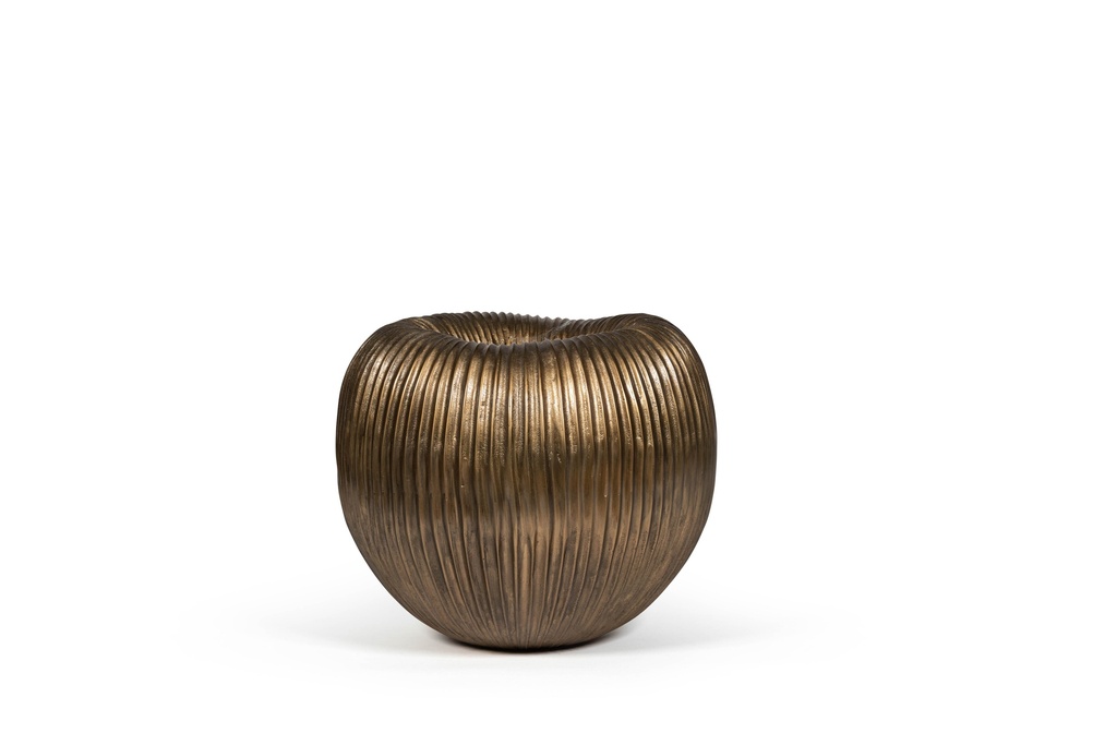 Vertical ribbed vase - aluminium - brass - Ø40 x 34cm - p 1/1