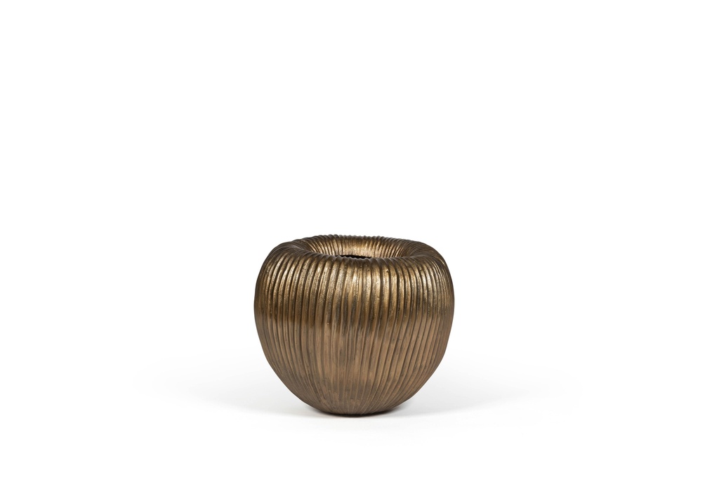 Vertical ribbed vase - aluminium - brass - Ø33 x 29cm - p 1/1