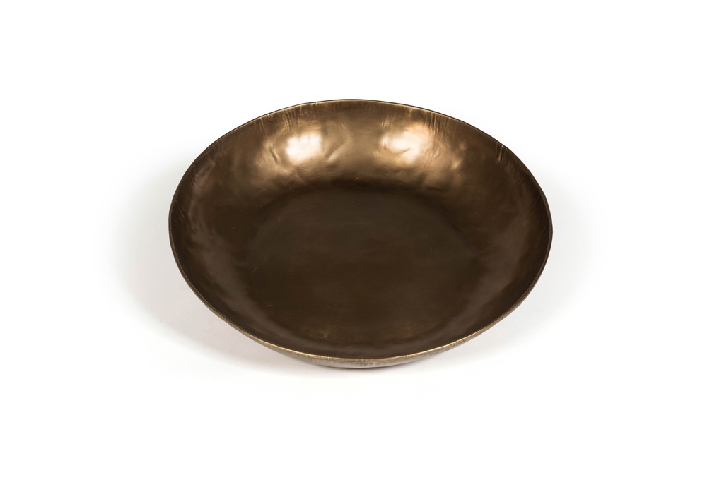 Tray textured - metal - brass antique - Ø42 x 5cm - p 1/4