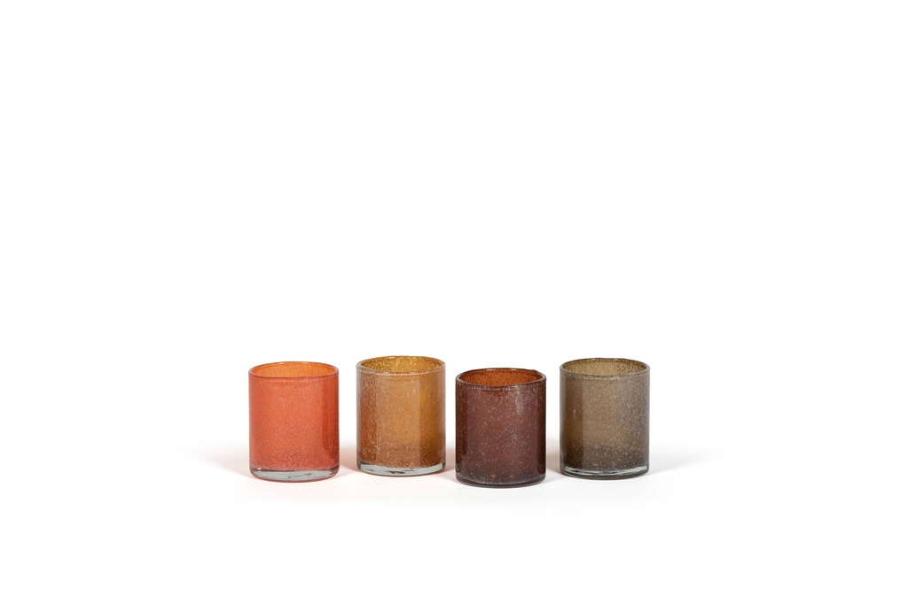 TLight holder bubbles - glass - bronze - Ø 8x9cm - p 6/24