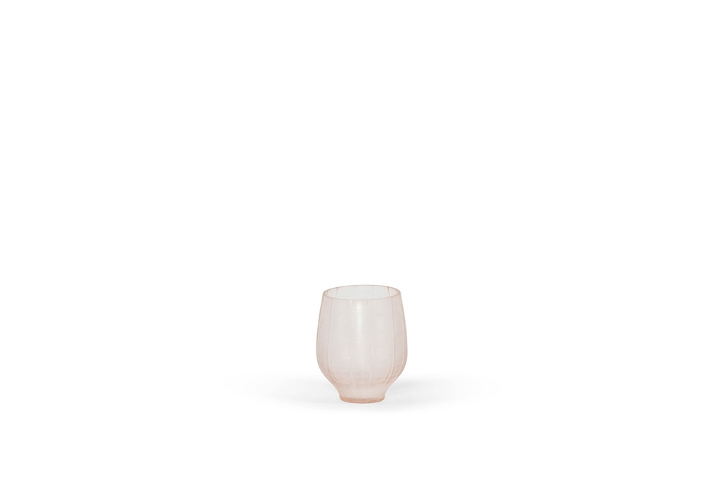 Vertical Handcut vase - glass - salmon - Ø 10x12cm - p 1/12