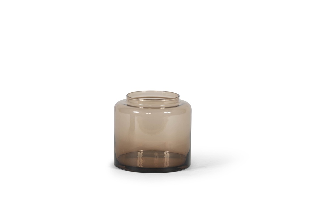 Vase - glass - mocha - Ø19x17cm - p/1