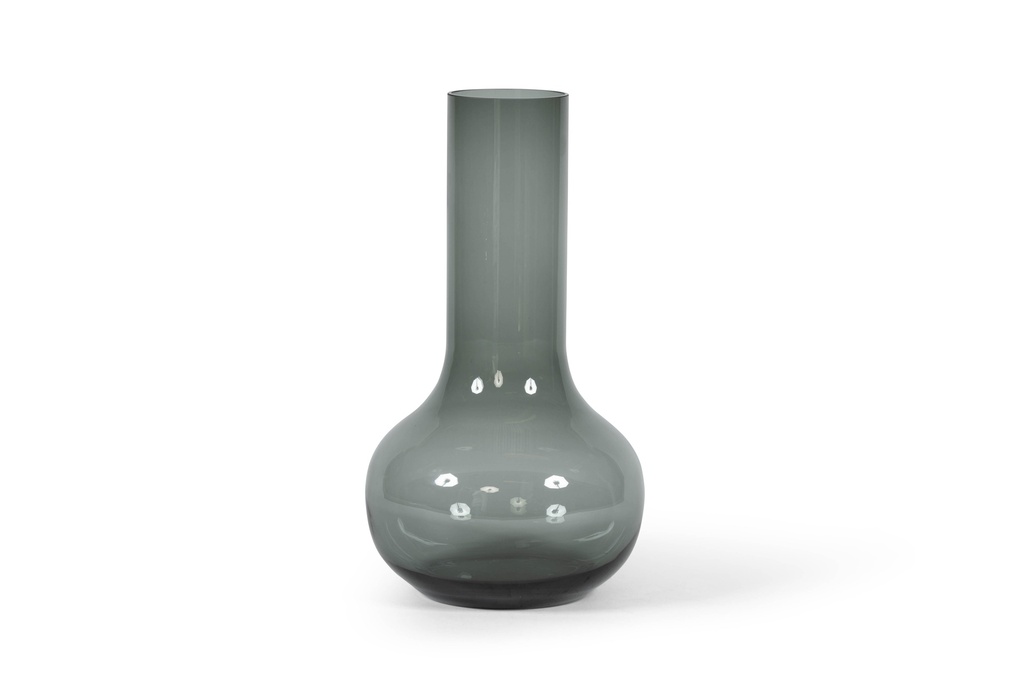 Chimney vase - glass - smoke - Ø28x 50cm - p/1