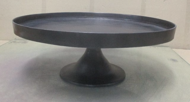 Plate on base - rough aluminium - dark copper - Ø 50x18,5cm - p/1/1