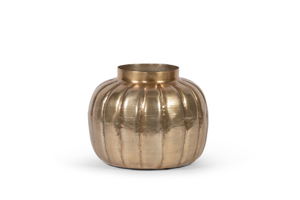 Vase pumpkin - metal - light gold - Ø35x29cm - p 1/2
