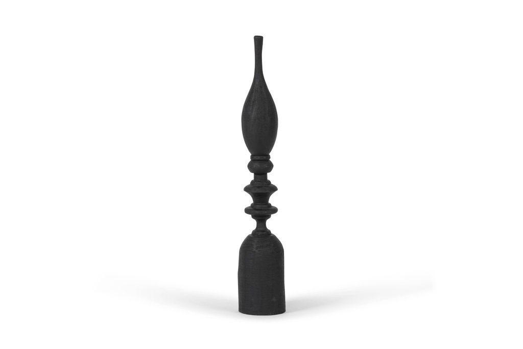 Ornament L - brushed mango wood - mat black - Ø9x59cm - p/2/8