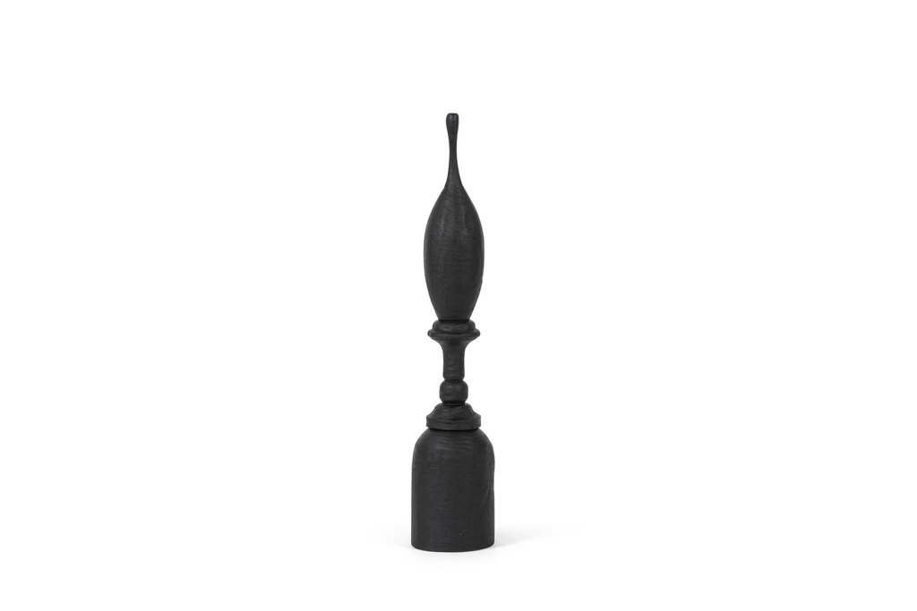 Ornament M - brushed mango wood - mat black -  Ø10x51cm - p/2/8