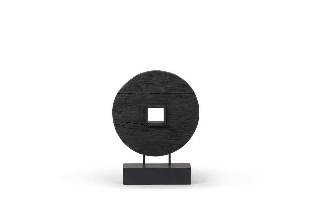 Ornament - brushed mango wood - mat black -  33,5x9x44cm - p/2/6