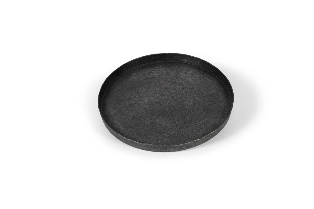 Plate square textured - metal - graphite - small 40x40x3,5cm - p/2/8