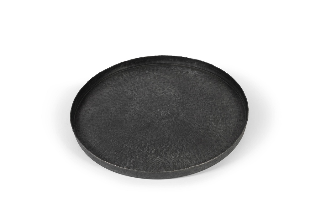 Plate square textured - metal - graphite - medium 50x50x3,5cm - p/2/4