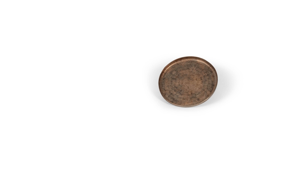 Plate mineral textured - metal - rustic gold - small Ø21x1cm - p/2/16