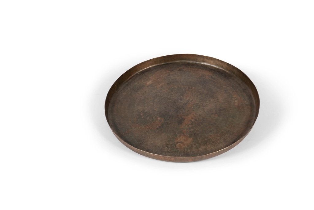 Plate mineral textured - metal - rustic gold - XL Ø47x2,5cm - p 1/6
