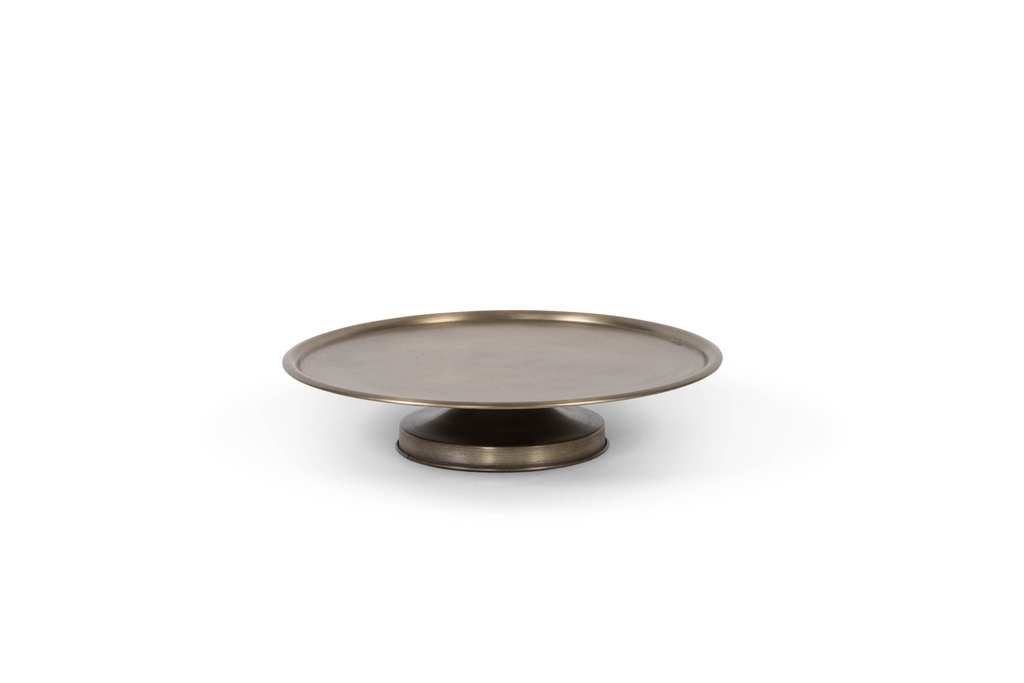 Tray on base - iron - brass antique - Ø55 x 12cm - p 1/3 