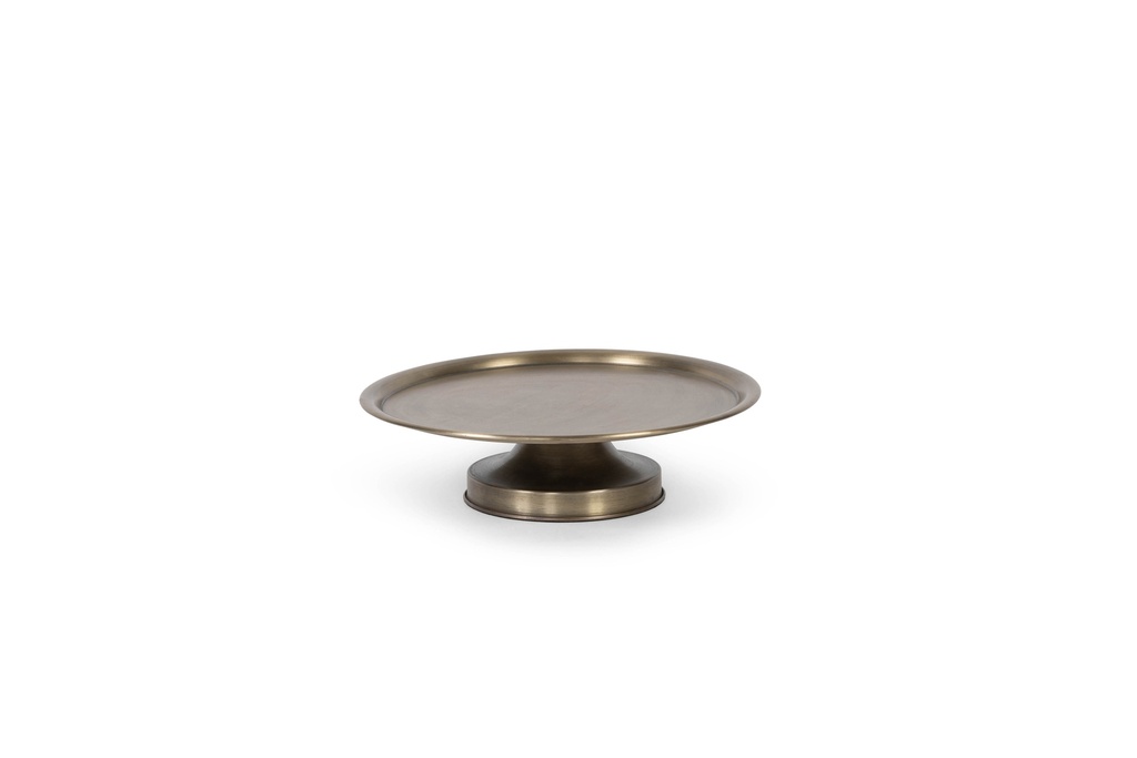 Tray on base - iron - brass antique - Ø45 x 12cm - p 1/3 