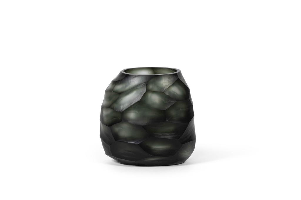 Pebble vase small cloud cut - glass - 2 tone finish - 24 x 18 x 24cm - p 1/2