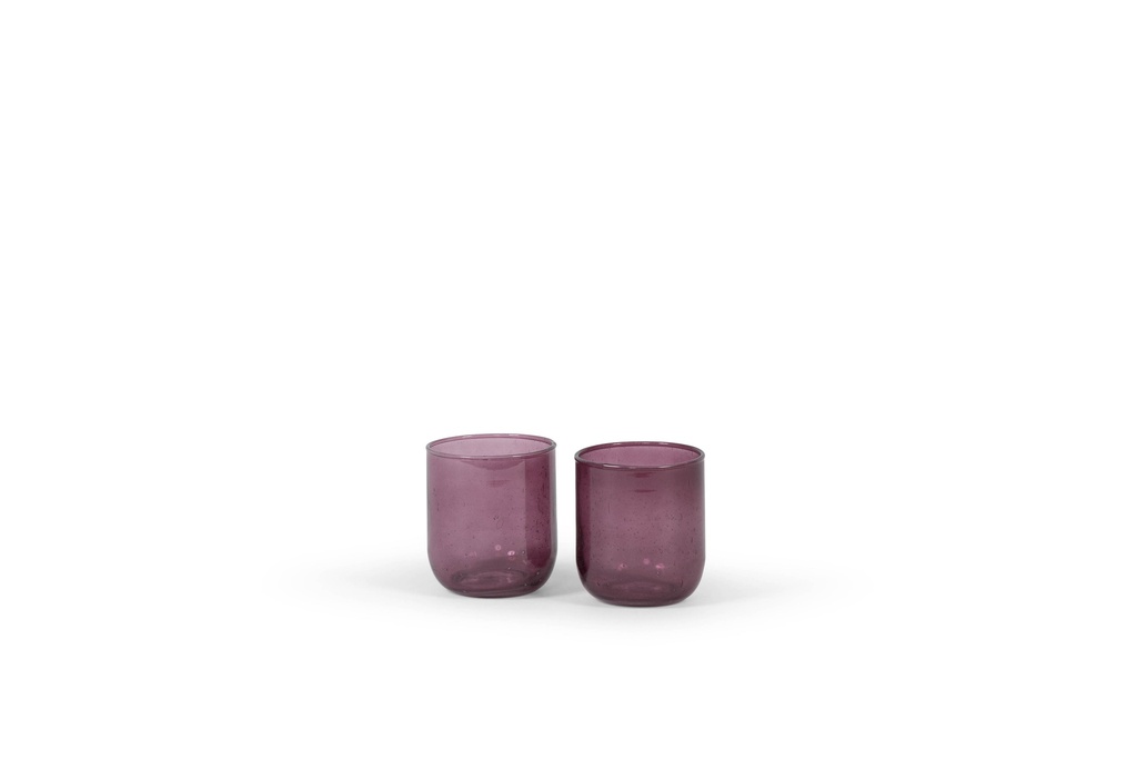 Tlight holder - glass - purple - Ø7,5x8,5cm - p 6/36
