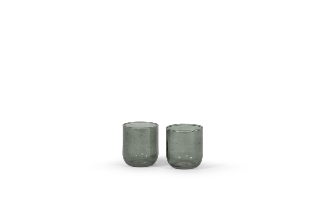 Theelight holder - glass - dirty green - Ø7.5 x 8.5 - p 6/36