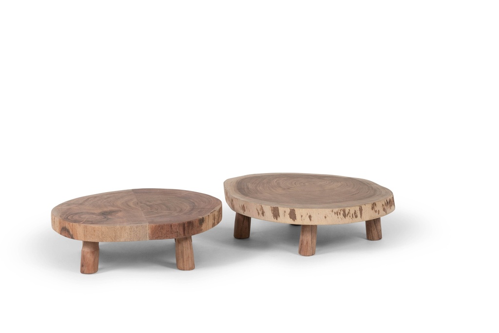 Wooden stand - acacia - natural - Ø 30x10cm - p/2/6