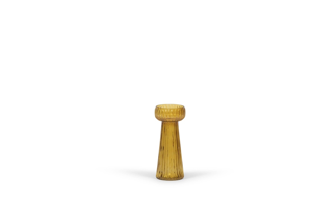 Solyflower ribbed - glass - amber - Ø 8 x 19.5 - p 6/24