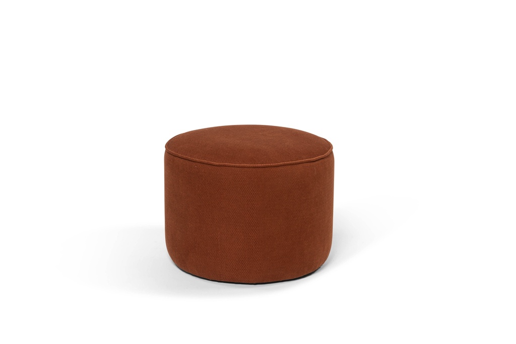Pouf - texture fabric - LAV0010 - rust - big - Ø 55x40cm - p/1/1