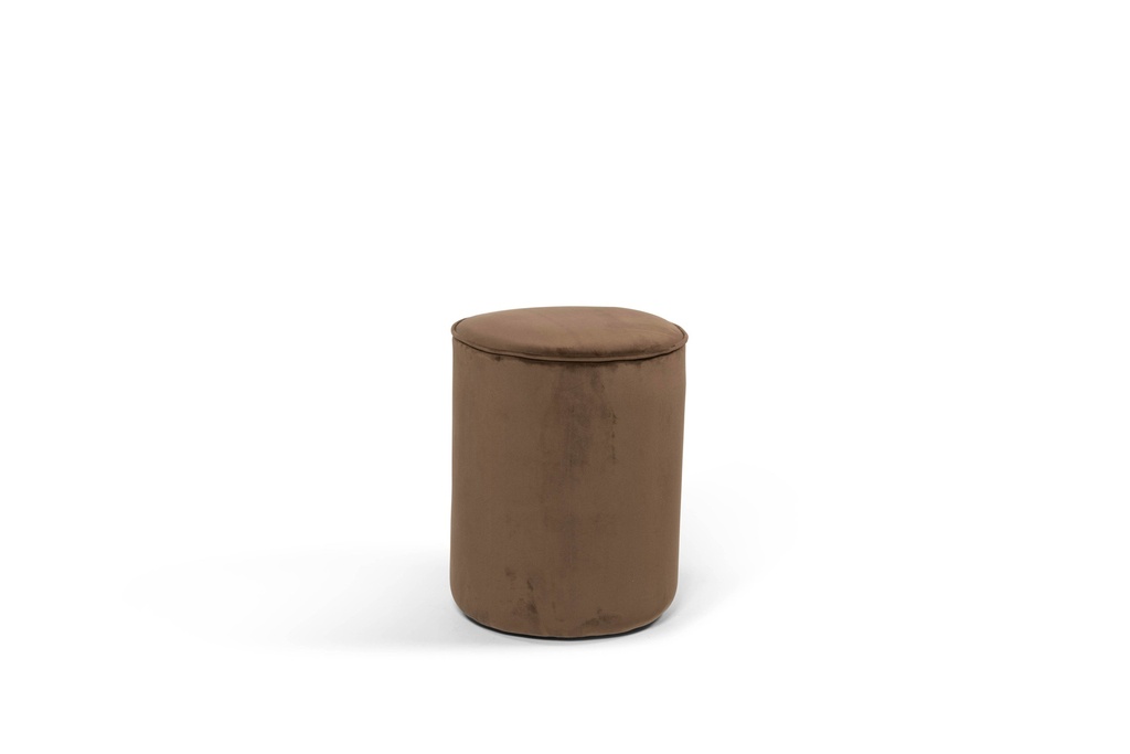 Pouf - velvet fabric - COSMOS CREEK - brown - small - Ø 35x45cm - p/1/1