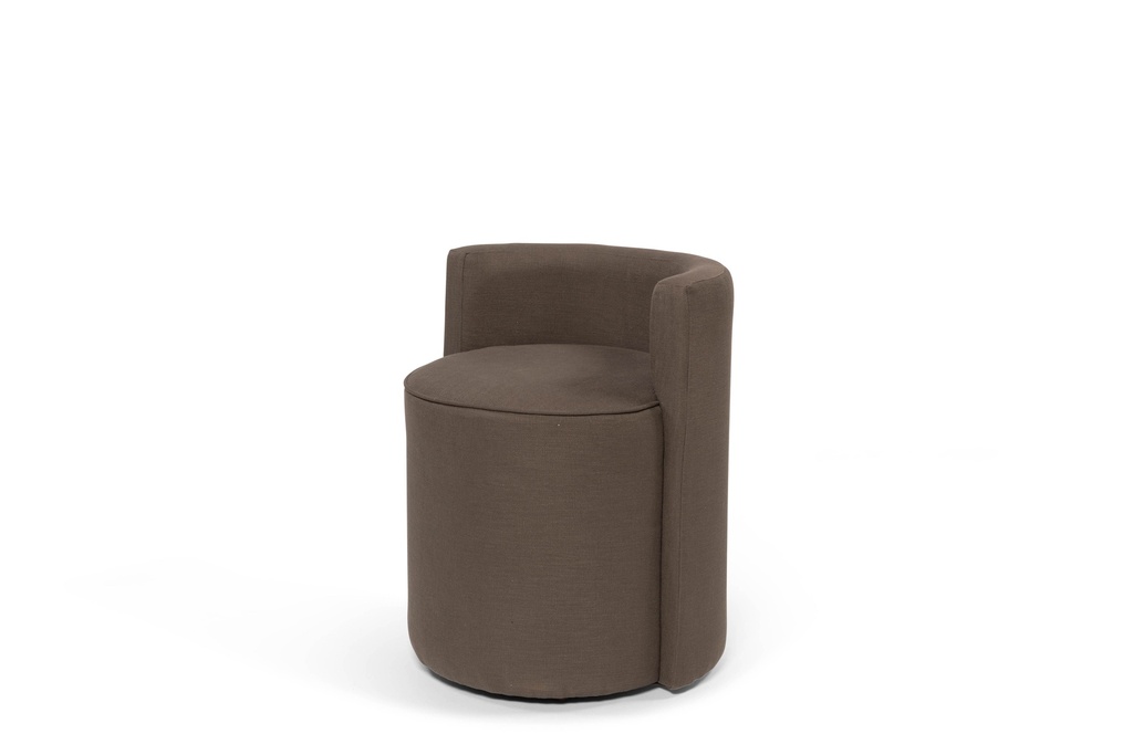 One seater - linen fabric - ADMIRAL042 - brown - Ø 52x62cm - p/1/1