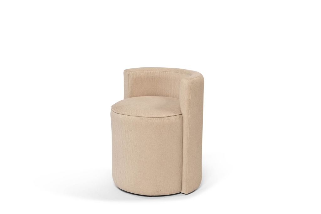 One seater - texture fabric - LAV0007 - ecru - Ø 52x62cm - p/1/1