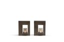 Wall T-Lightholder - nickle antique with smoke glass - Iron - 16,5 x 7,5 x 21,5cm - p/1/12