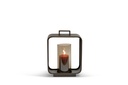 Lantern - nickle antique with smoke glass - Iron - 26 x 20 x 51cm - p/1/2