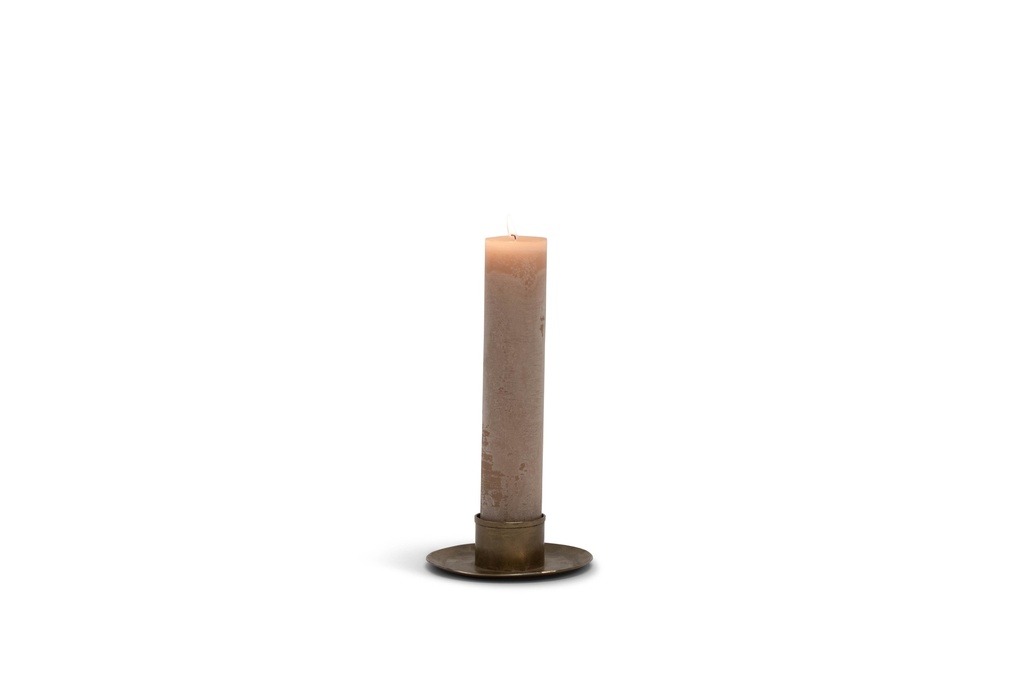 Candleplate for Ø5,7 - brass antique - Ø16x4,5cm - p/1/6