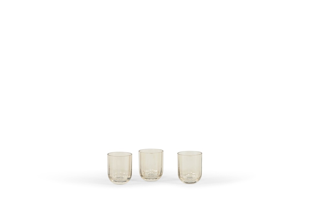 Votive striped oyster luster - glass - Ø8x10cm - p/4/1