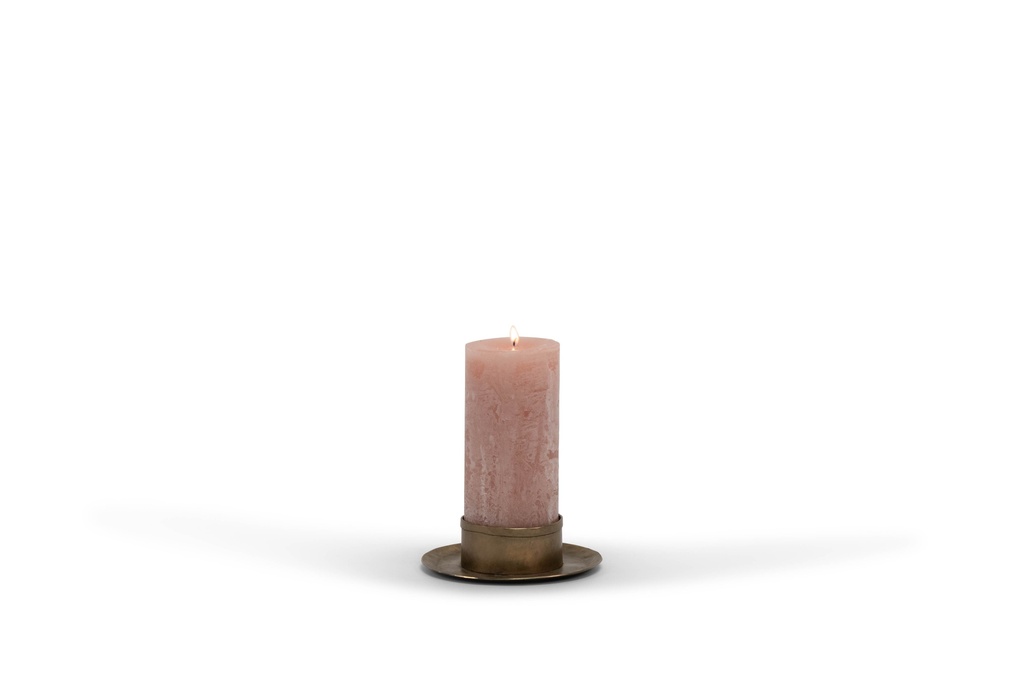 Candleplate for Ø8,6 - brass antique - Ø18x4,5cm - p/1/6