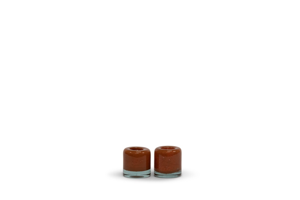 Thick votive holed up orange - Ø11x10cm - p/4/1