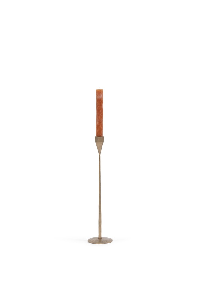 Handforged candle holder for taper & Ø4,4 - brass antique - small - H 65 - p/1/2