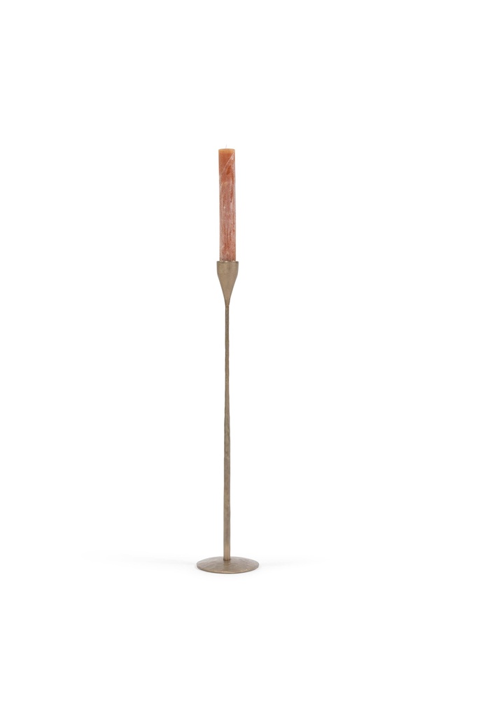 Handforged candle holder for taper & Ø4,4 - brass antique - large - H 80 - p/1/2
